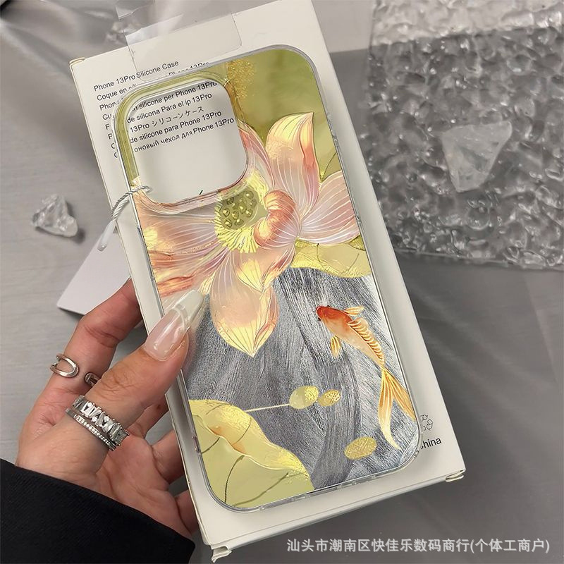 Colorful Lotus Is Suitable for Iphonexs Apple 11/12/13/14/15/16/17Promax Mobile Phone Protective Case