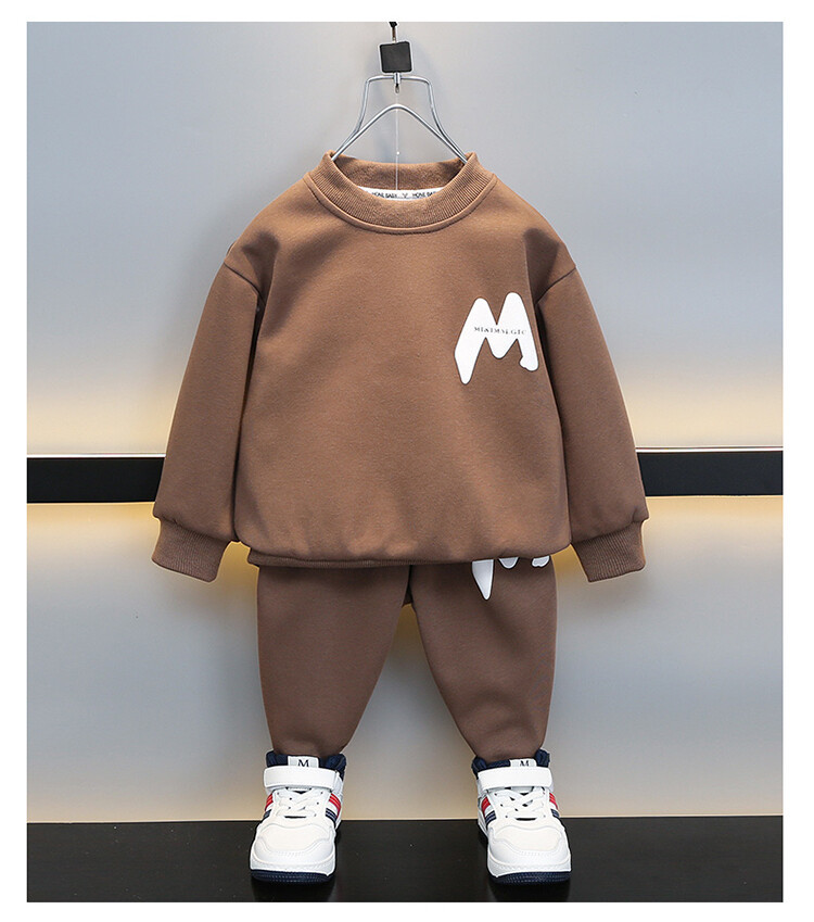 Meninos m 2023 e outono novas crianças casual camisola de duas peças conjunto bebê pulôver roupas primavera_voghion.com