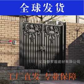 手动铁门别墅大门 花园庭院铁艺防护进户门别墅庄园铁门铁艺大门