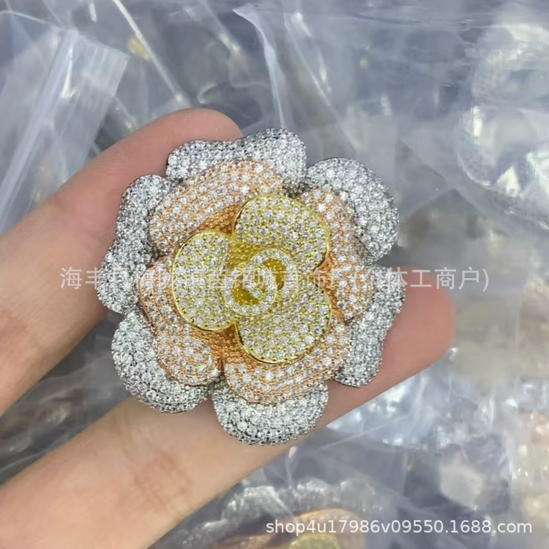 25新款欧美小香风粉色蝴蝶结花朵气质女士饰品时尚百搭潮流胸针|undefined