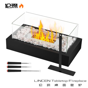 New rectangular alcohol fireplace lamp indoor and outdoor real fire desktop brazier portable heating stove cross-border exclusive