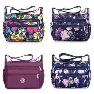 Capacious nylon shopping bag, big one-shoulder bag, phone bag, for middle age, oxford cloth