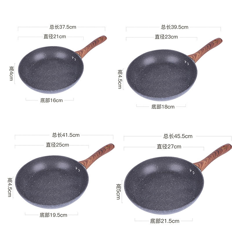 Nuevo conjunto multifuncional de sartén antiadherente casera de cuatro piezas de regalo de reunión anual al por mayor caja de regalo de sartén práctica compuesta inferior