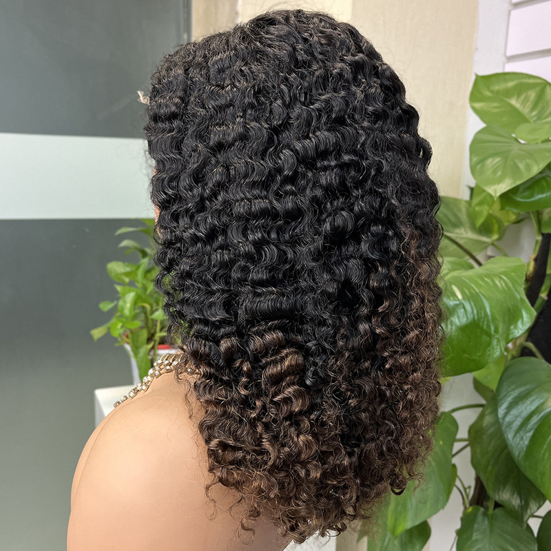跨境欧美时尚前蕾丝花边小卷假发头套5*5 Burmese curly 卷发假发|undefined