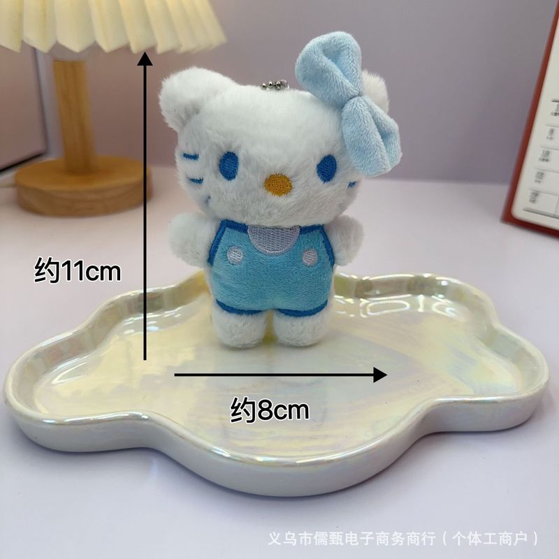可爱毛绒领结猫咪玩偶挂件卡通粉衣Kt钥匙扣胸针箱包服装饰品配件|undefined