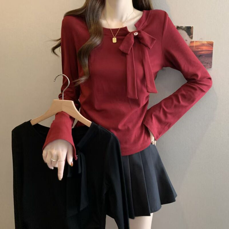 Manufacturer's New Large-Size Stylish Bowknot Maternity Shirt for Women, Autumn and Winter Slim-Fit, Figure-Flattering, Fashionable Top Manufacturer's New Large-Size Stylish Bowknot Maternity Shirt for Women, Autumn and Winter Slim-Fit, Figure-Flattering, Fashionable Top