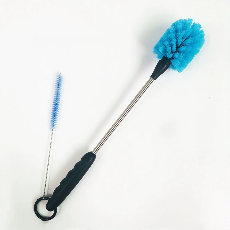 Набор щеток для чистки: щетка с синей щетиной для чашек, щетка для чистки бутылок, щетка для чистки трубочек и пробирок, для чистки стаканов, прямые поставки от производителя, для домашнего использования.