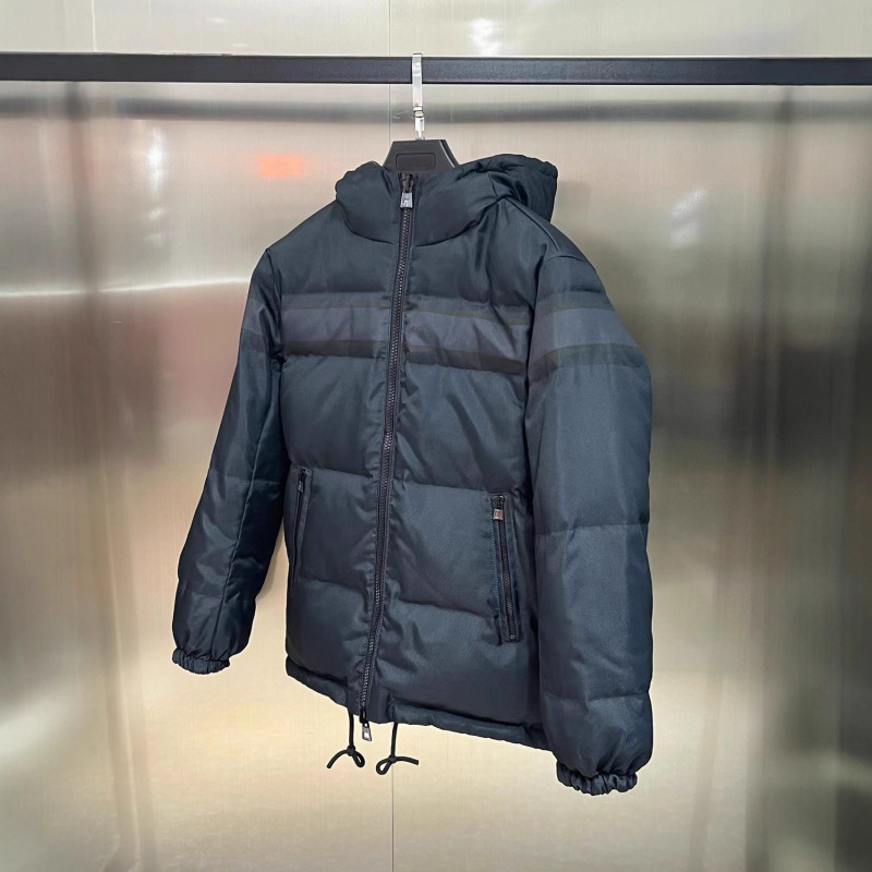 正确版25冬季新款D迪家双面穿老花满印连帽羽绒服情侣款保暖外套|undefined