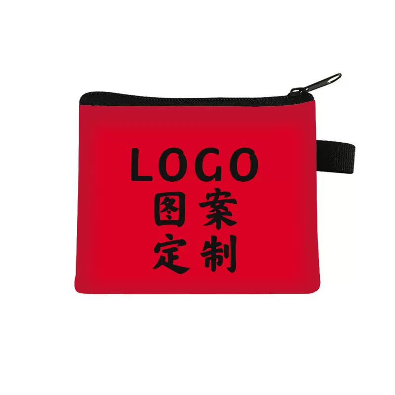 零钱包定制彩色热转印迷你小包涤纶帆布耳机收纳包小包包工厂批发