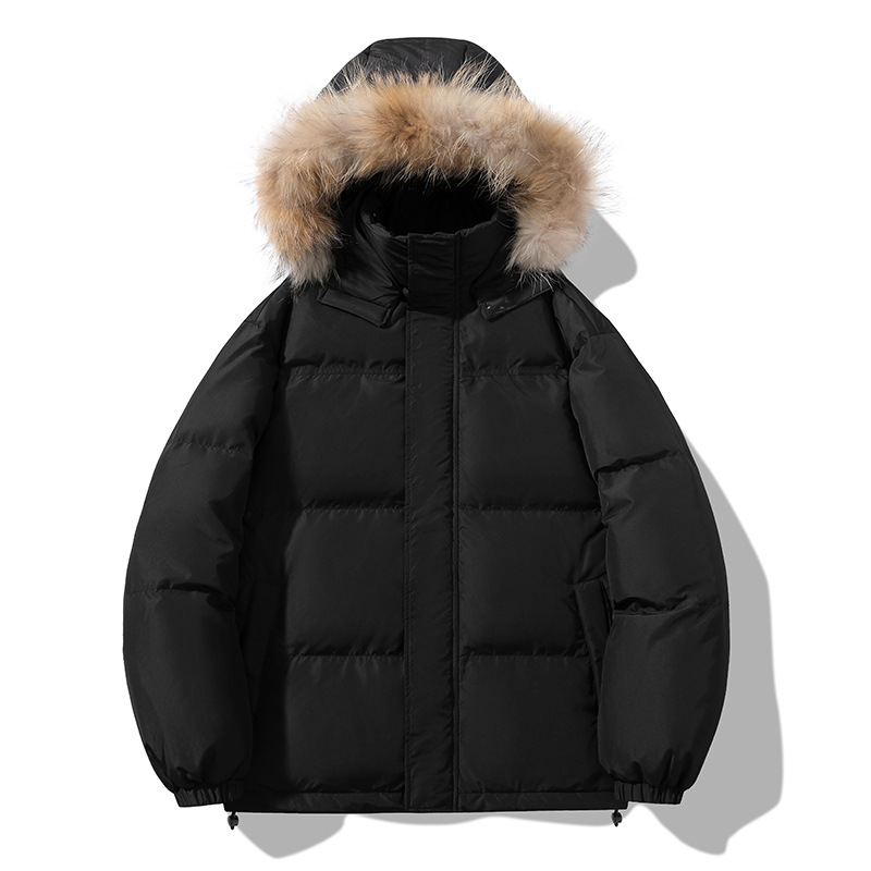 Chaqueta de esquí transfronteriza de alta gama gruesa chaqueta blanca al aire libre chaqueta de plumón corta invierno personalizada para hombres