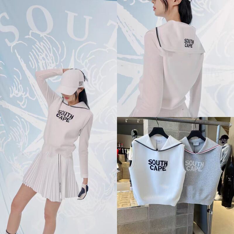 25 Years Early Spring New Golf Wear Large Lapel Sports Knitted Vest Vest for Women