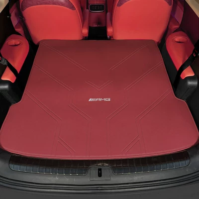 Trunk Mat: Mats, Amg Gt50 Gt53 Gt63 - pure-cowhide-bordeaux-red-amg-embroidery-label-high-quality-recommendation-mercedes-benz-amg-gt