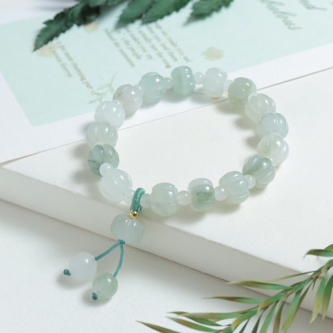 Tianshan al por mayor calabaza verde oro jade pulsera puls