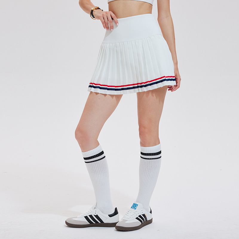 Cross-border desnudos tenis trajes deportivos de mujer delgados mangas cortas polo camisa de entrenamiento de bádminton vestido corto verano