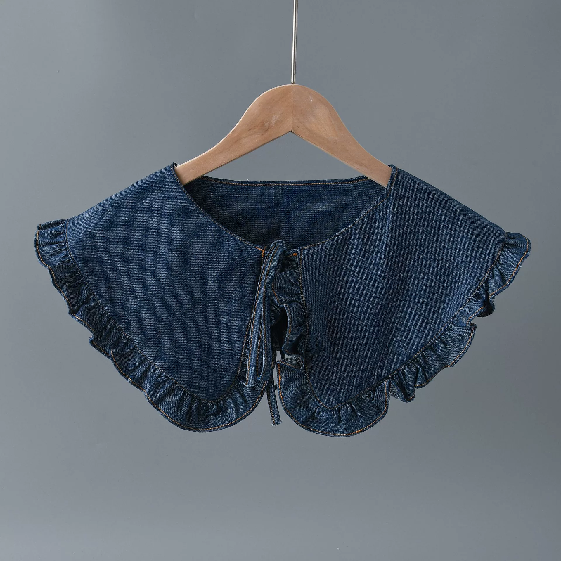 Universal false collar, denim shirt, style