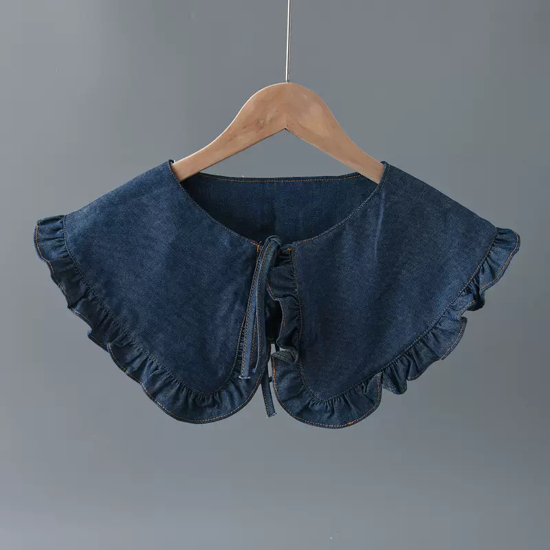 Universal false collar, denim shirt, style