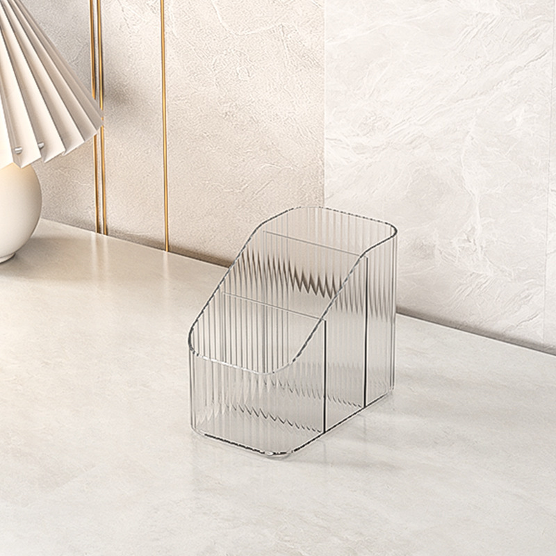 Caja de almacenamiento de cosméticos domésticos escritorio papelería de plástico productos de cuidado de la piel acabado simple estante de control remoto de sala de estar