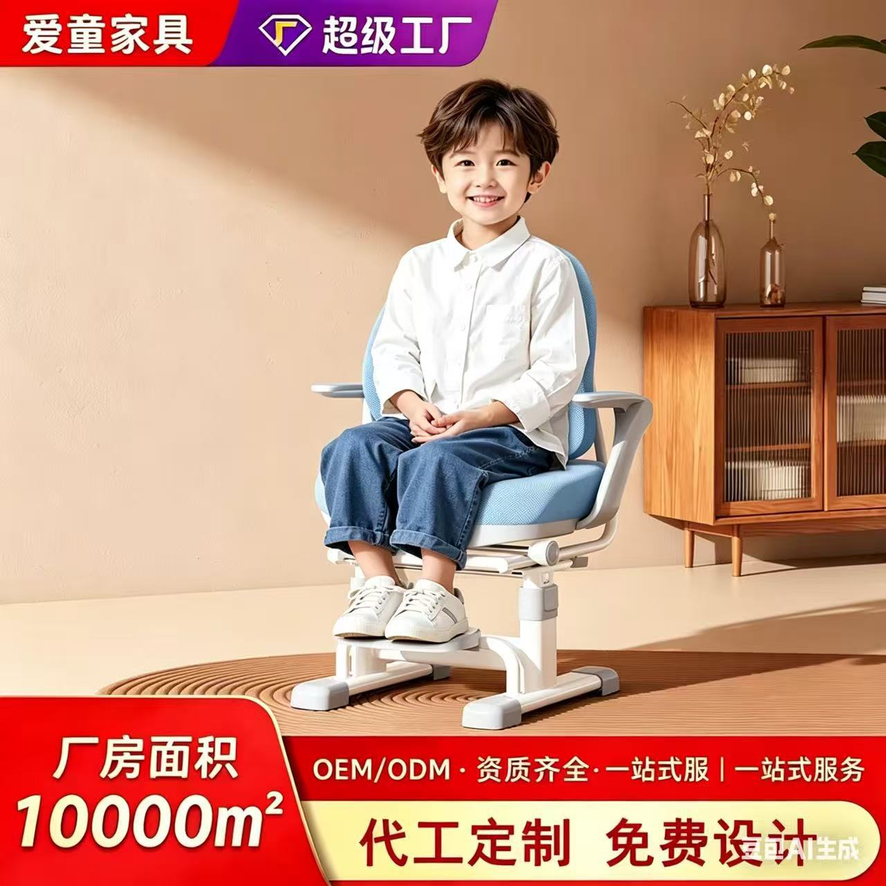[Cross-Border Hot Model] Children's Learning Chair for Primary School Students to Write, Adjustable Household Stool That Can Be Lifted and Lowered to Correct Sitting Posture