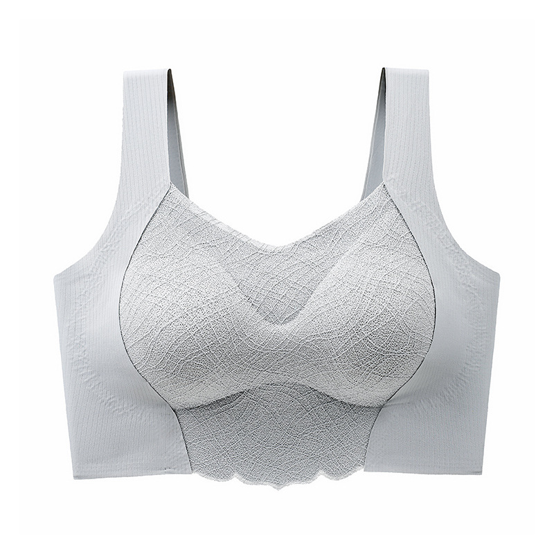 Ropa interior de espalda hermosa sin costuras, copa semi-fija, sujetador de chaleco sin anillo de acero, sujetador fino anti-flacidez