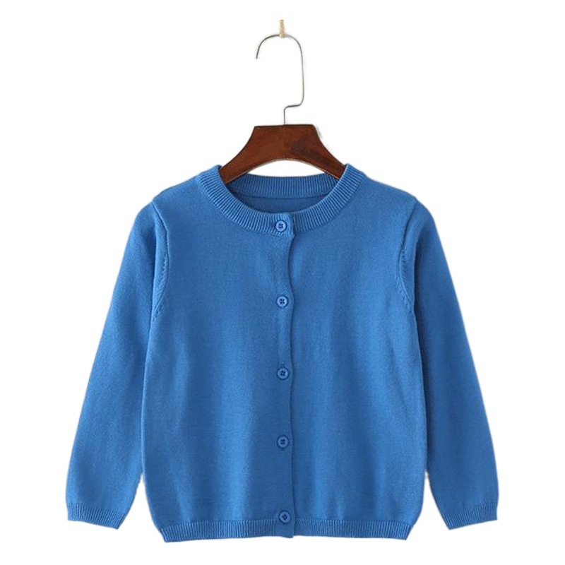 Spot New Ins Style Spring & Fall Sweater Candy Color Cardigan Pure Color Small Cardigan Kidsren's Outwear Cotton Sweater
