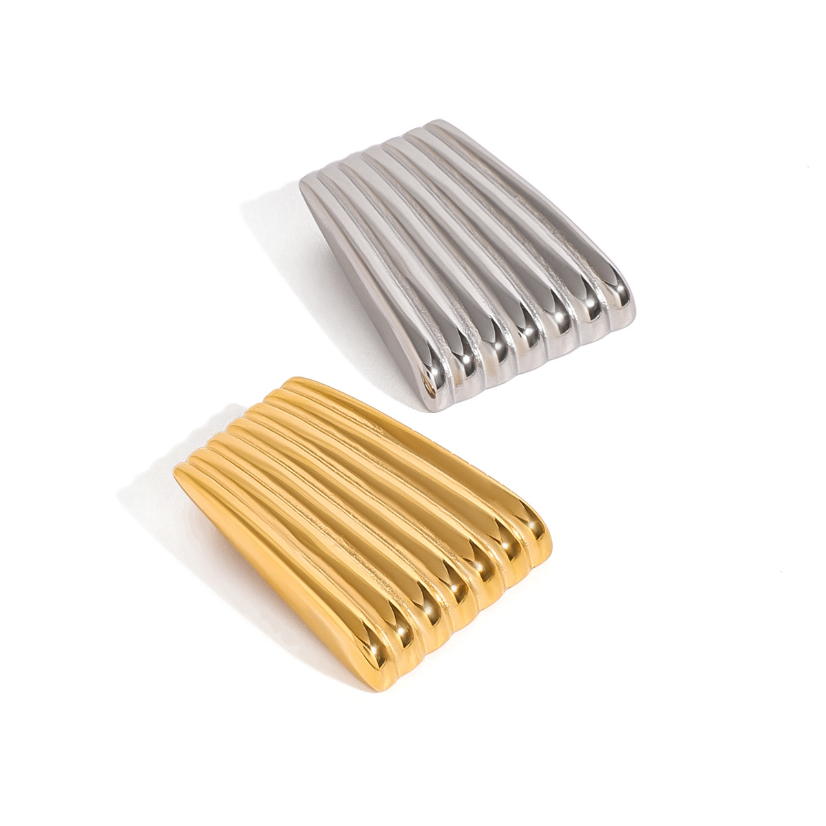 Wanxing estilo europeo y americano de acero inoxidable geometría cuadrada costilla broche femenino de alta calidad nicho de alta gama prendas de vestir joyas transfronterizas