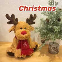 圣诞麋鹿公仔摆件毛绒玩具小驯鹿氛围装饰品娃娃圣诞节平安夜礼物