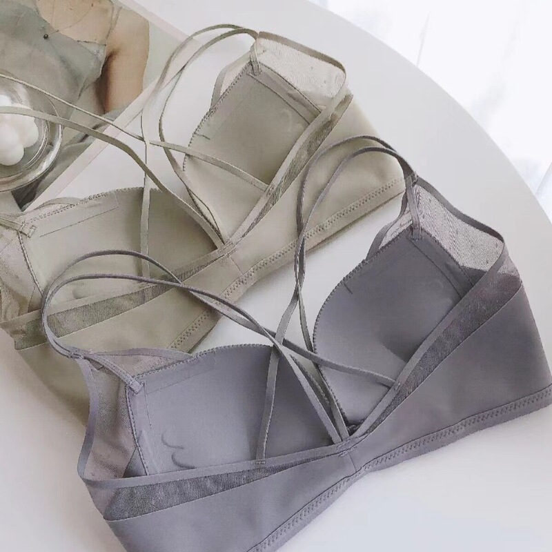Branded Bra with Beautiful Back Design for Women, Summer Style, Push-Up for Small Busts, Seamless, Front Closure, Cross-Back, Wireless, Side Breast Support