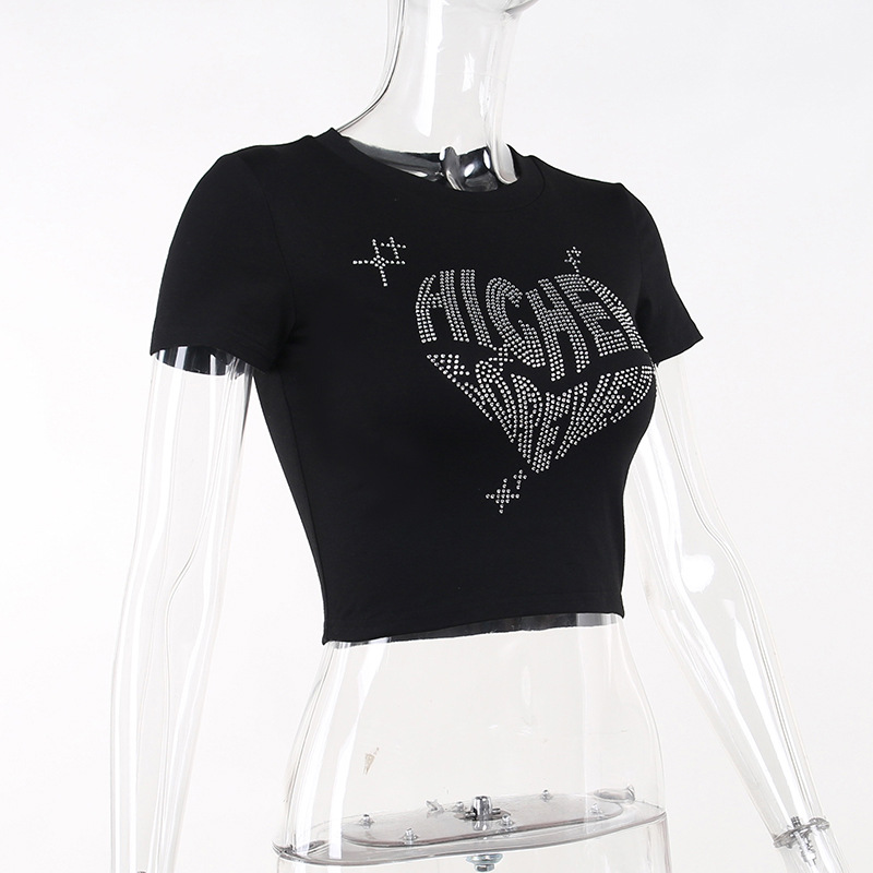 Title 8, T-shirt femme col rond, imprimé ailes de cœur d...