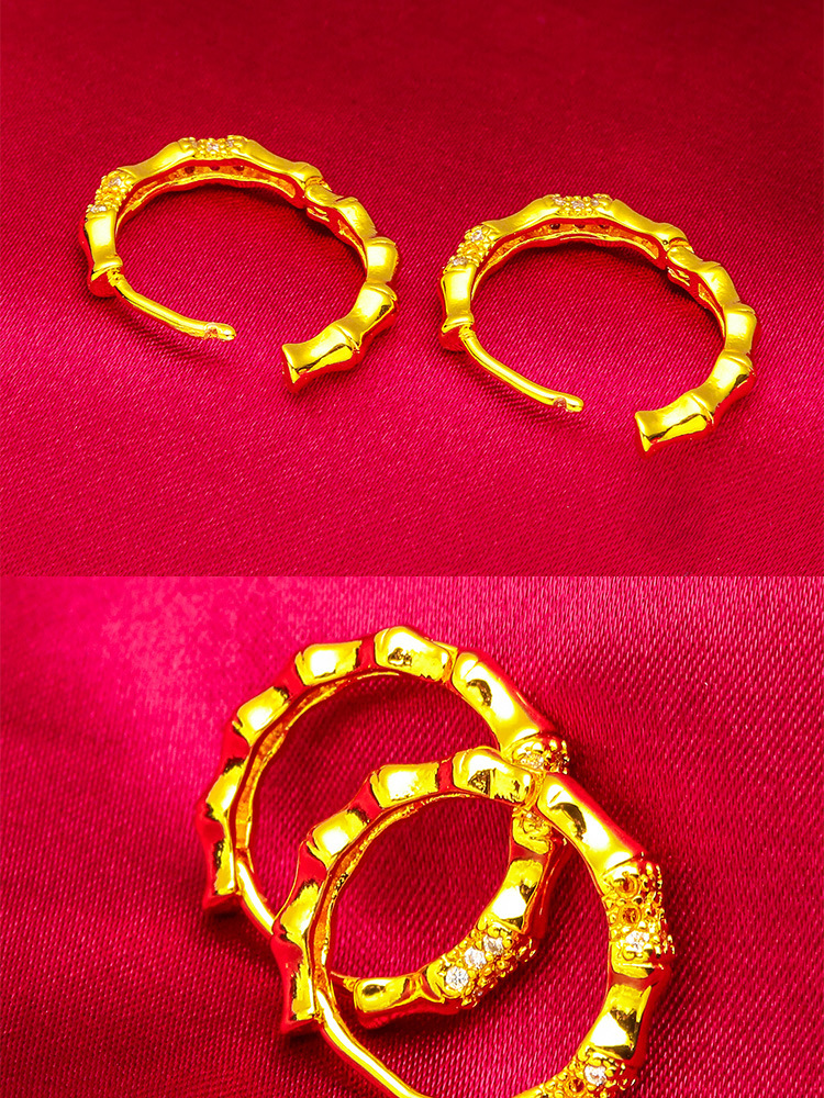 Bijoux unisexes Boucles d'oreilles tendance en or Boucles d'oreilles en diamant Boucles d'oreilles en bambou_voghion.com