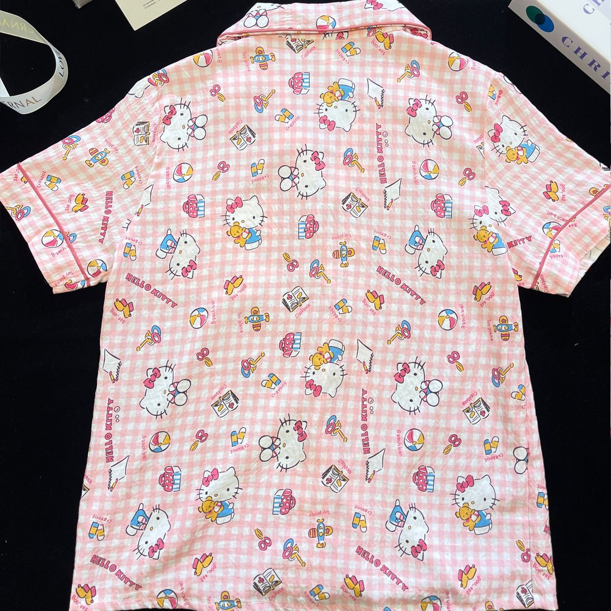 Vietnam transfronterizo al por mayor nube de algodón lindo oso pijamas verano mujeres pantalones cortos de manga corta cardigan casual dibujos animados servicio a domicilio