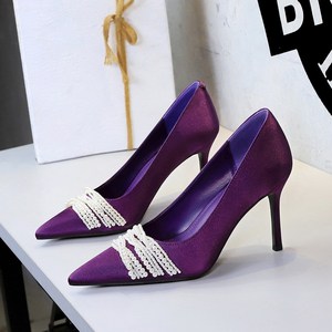 2627-8 European and American style fashionable high heels for banquets, pointed toes, shallow mouth, fine heels, high-en
