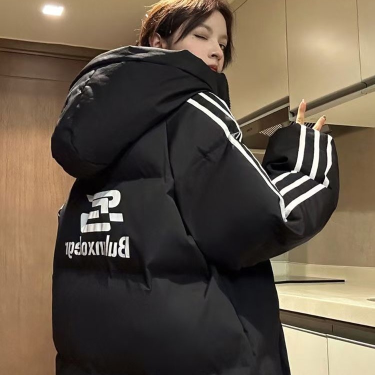 中长款过膝情侣装羽绒棉服外套冬季加厚新款连帽棉袄男女学生潮牌