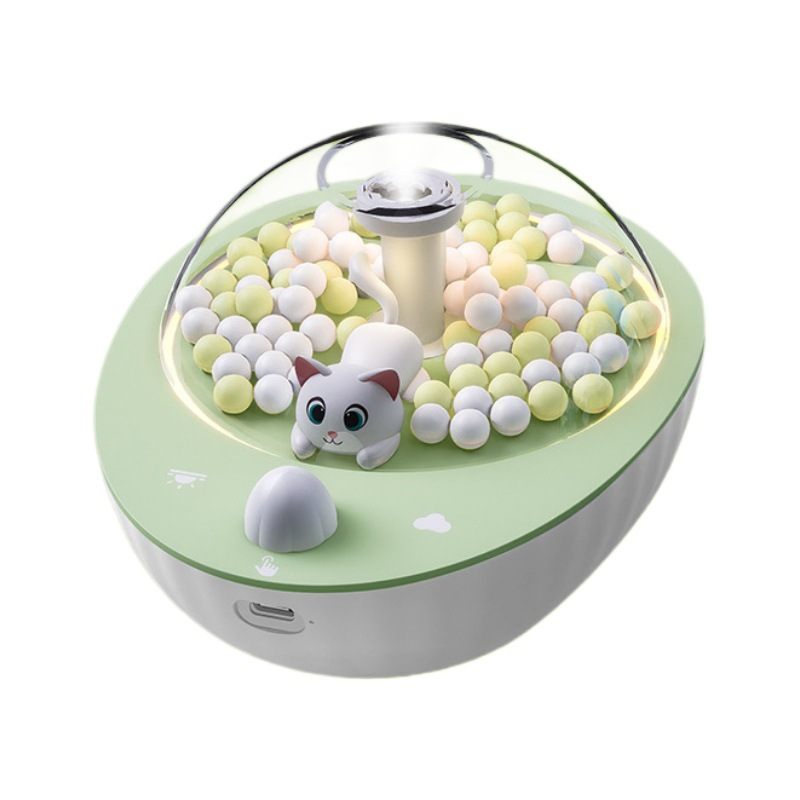 Nuevo humidificador de escritorio mini con forma de gato, con rociador grande, recargable por USB, lámpara ambiental portátil, aromaterapia, mascota adorable.