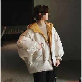 两面穿棉服网红女潮秋冬装新款学生女韩版棉衣棉袄宽松面包服