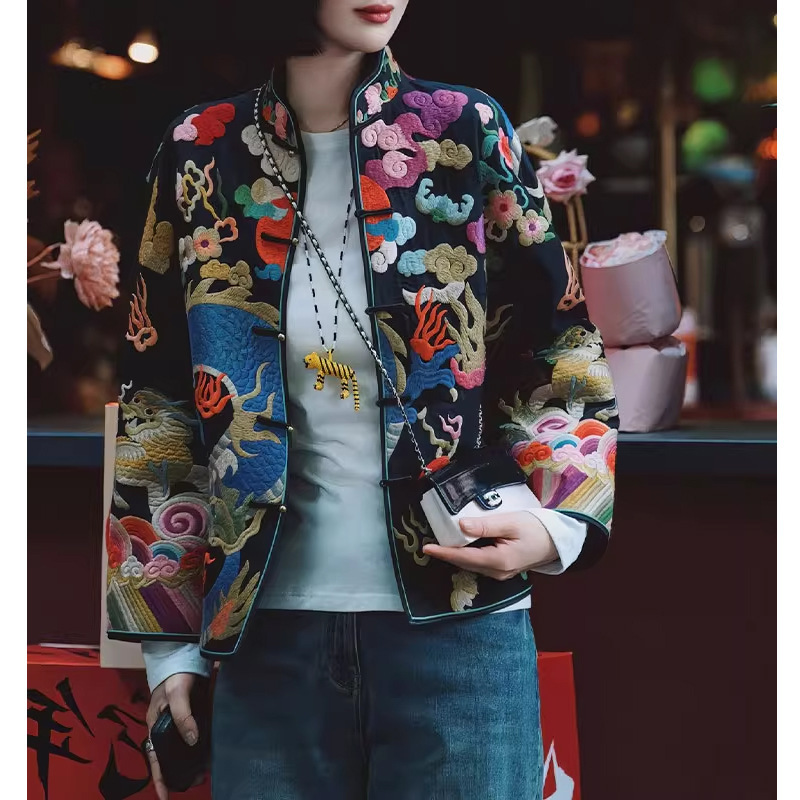 独特新中式女装刺绣外套中国风年轻款改良唐装女2025早秋新款上衣|undefined