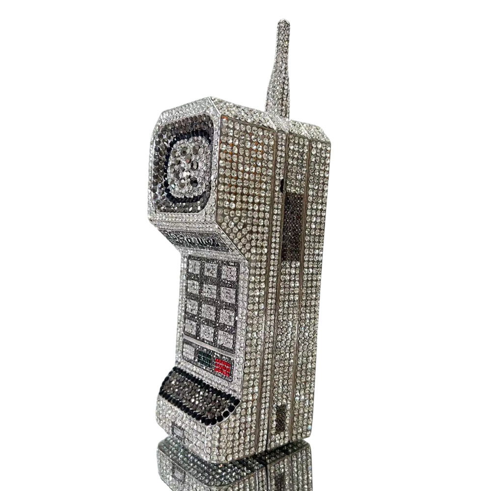 Nuevo gran hermano transfronterizo modelado teléfono bolsas de cena con diamantes nicho de diseño de bolsas de mano de mujeres bolsas de vestido de fiesta
