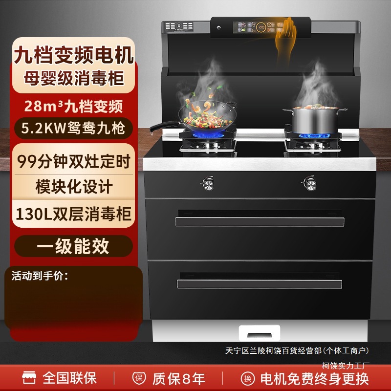 New Model Haotaitai Smart Integrated Stove for Home Use, Multifunctional Stove with Variable Frequency Range Hood, Side Suction, Downdraft, Powerful Burner, and Steam Oven
