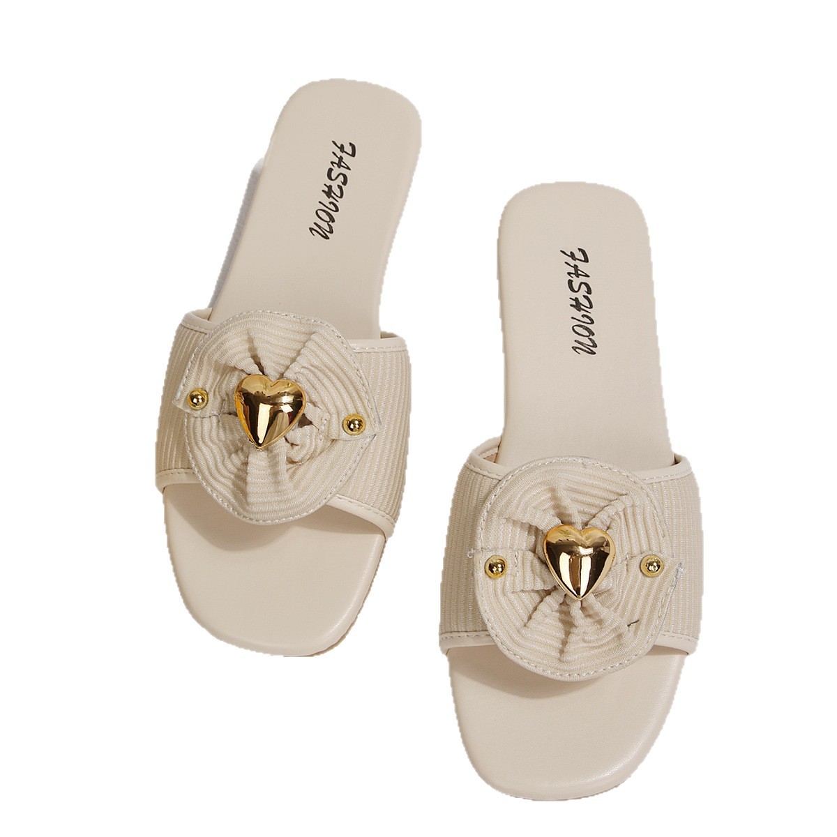 Sandalias Planas de Punta Cuadrada para Mujer de Tejido y Plástico, Cómodas, Suela Plana, para Uso Casual image 5