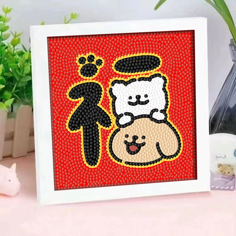 Кристальная вышивка DIY (Kuromi & KT Cat) 17×17 см фоторамка, набор наклеек в стиле мультфильма с полным заполнением