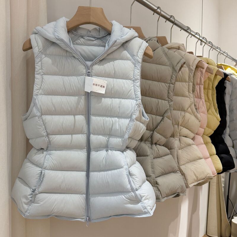 【A Must-Have】2026 New Model 90% White Duck down Slim-Fit Hooded Lightweight down Vest 【A Must-Have】2026 New Model 90% White Duck down Slim-Fit Hooded Lightweight down Vest