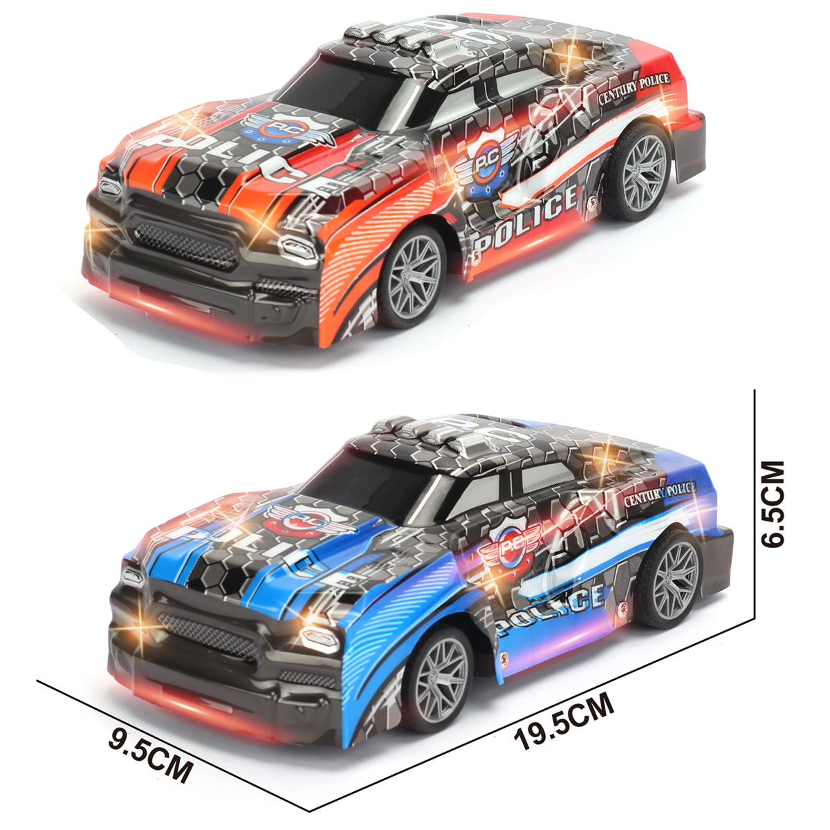 Transfronterizos niños 1: 18 coche de juguete de control remoto simulación de luz eléctrica coche deportivo de carreras coche paquete eléctrico