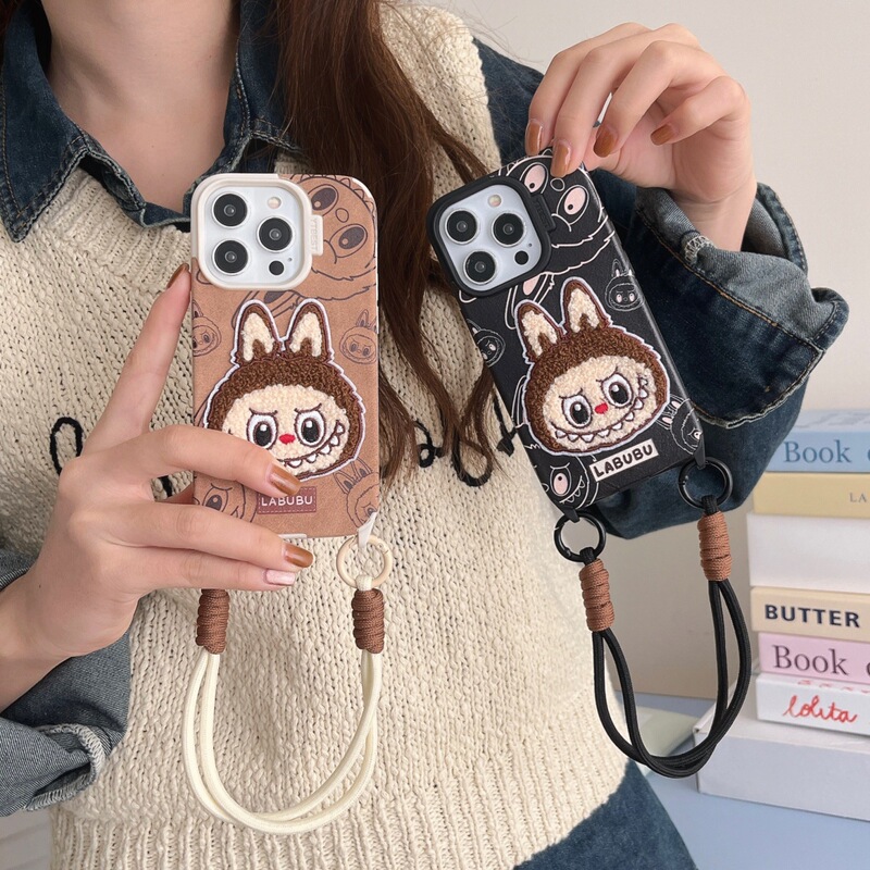 Cartoon Labubu Suitable for Iphone17Promax Mobile Phone Case Apple 16/15/14/13 Bracelet Soft Case 12