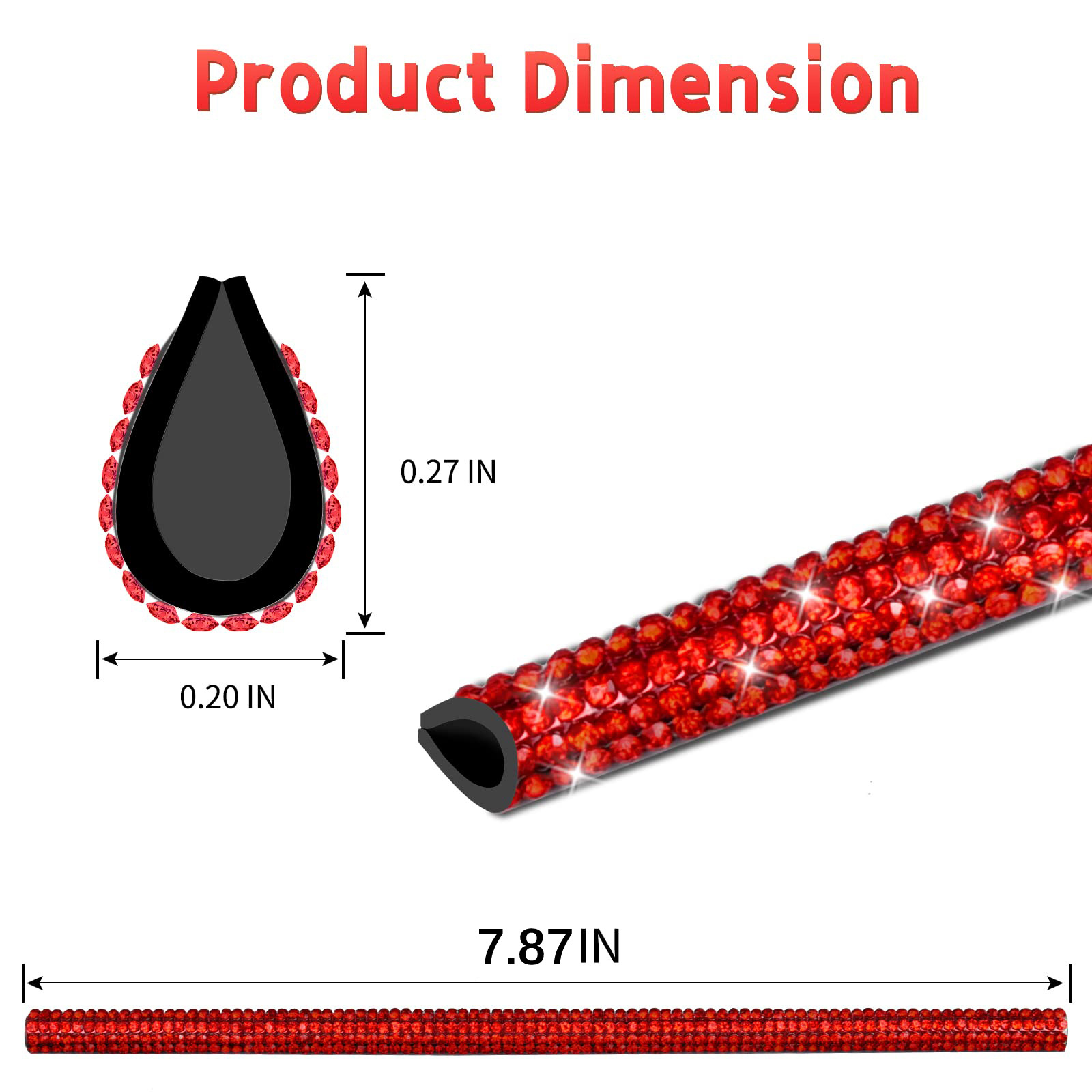 Car diamond air outlet decorative strip with drill car car interior air conditioning port U-shaped rhinestone clip diamond interior