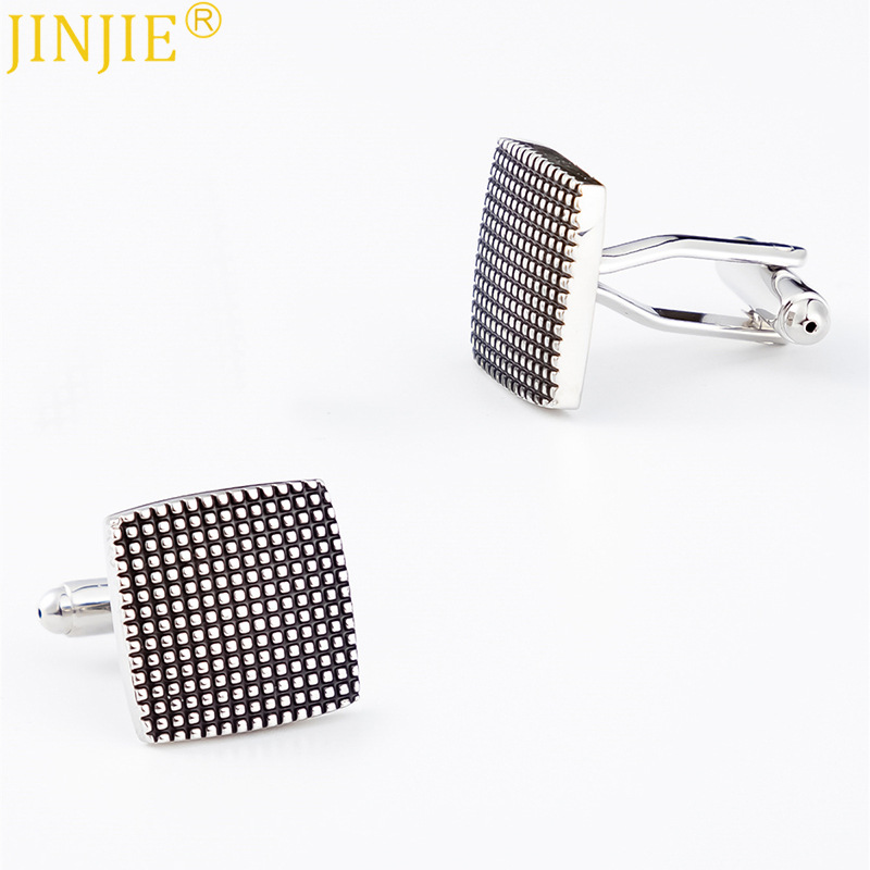 in stock new square grid point paint copper metal cufflinks foreign trade hot men's shirt cuff links wholesale