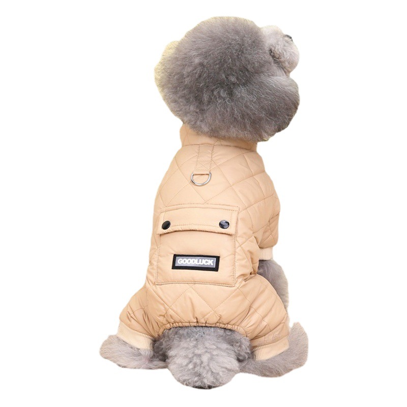 Ropa para mascotas ropa acolchada de algodón de cuatro patas impermeable nieve Otoño e Invierno Nuevo 22 buena suerte ropa acolchada de algodón de cuatro patas