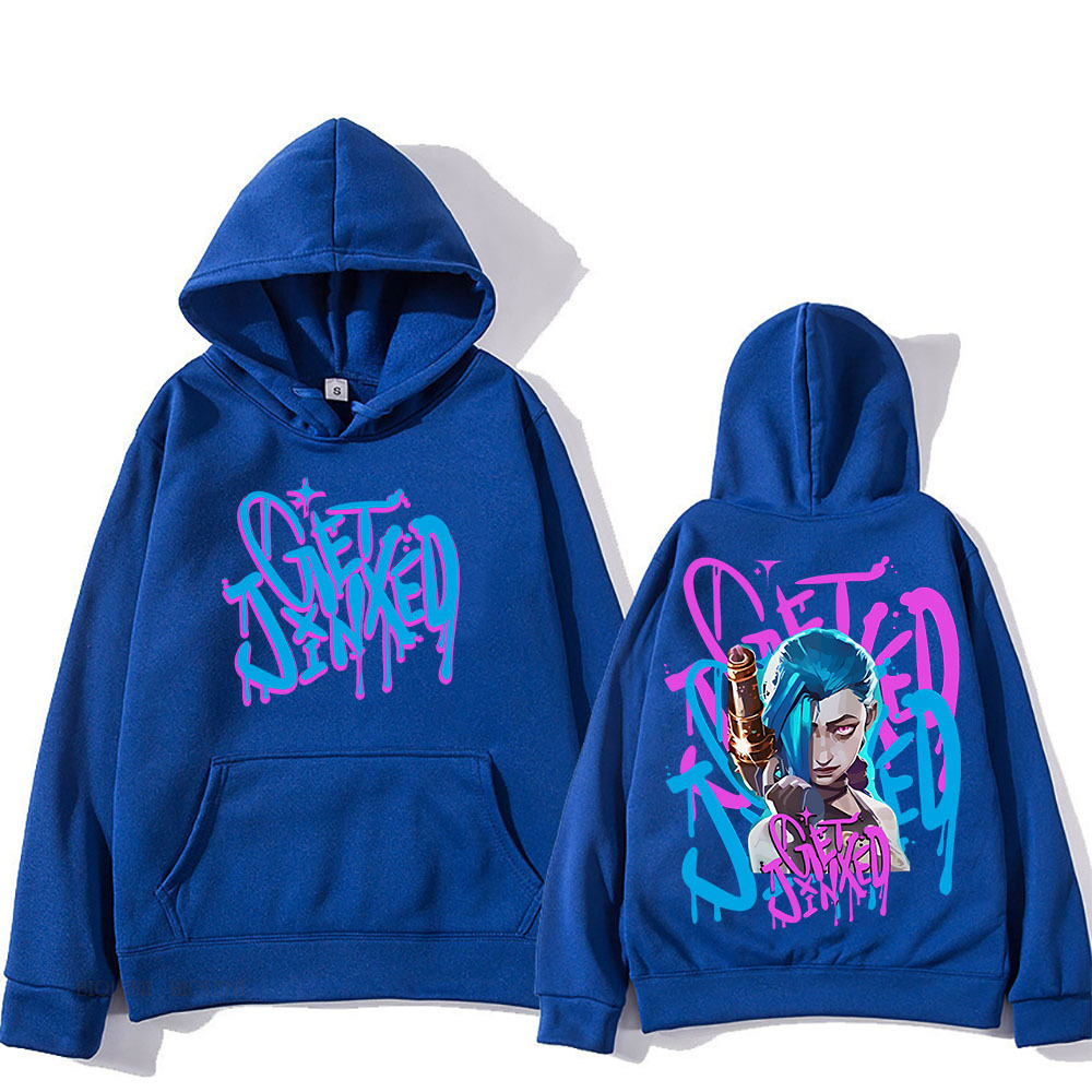 Arcane Jinx Cute Hooded Anime Print Harajuku Kawaii Sweatshi