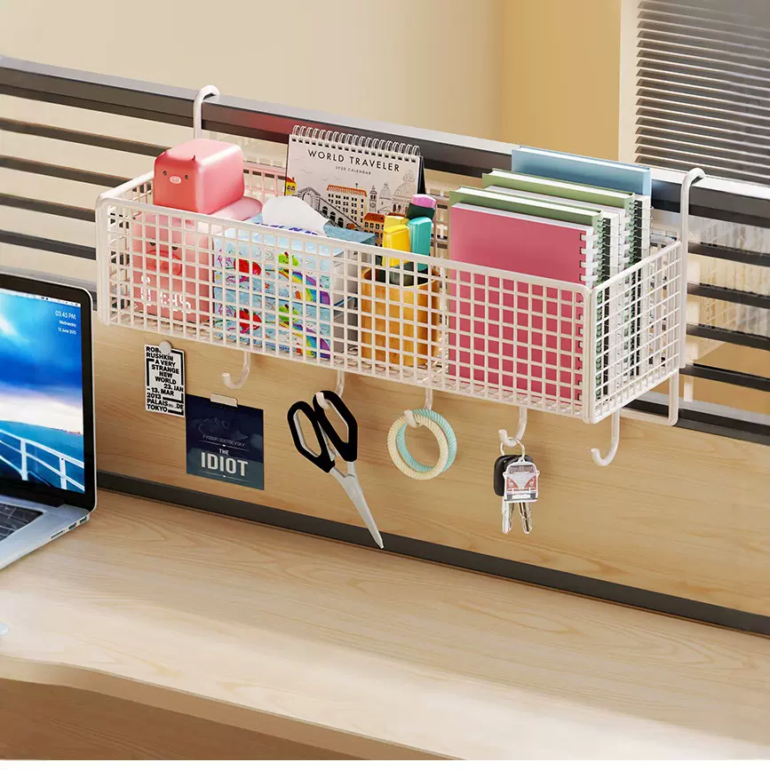 免安装床头铁艺床边收纳大学上寝室办公室储物架免打孔收纳架