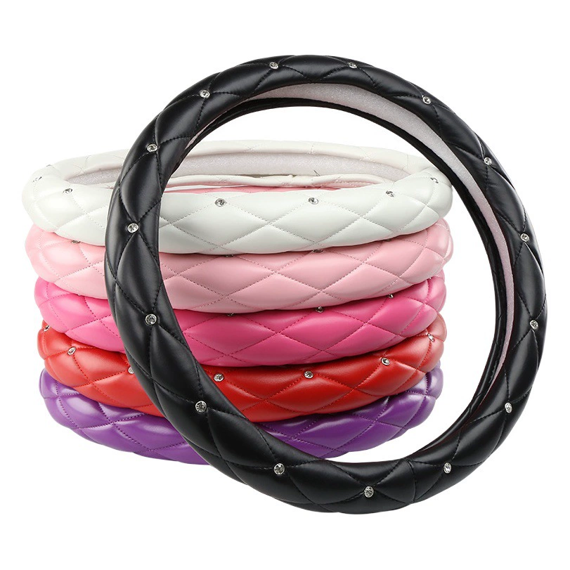 Крышка рулевого колеса автомобиля с алмазной встраивкой, женская пуховая модная Милая универсальная Внутренняя крышка ручки для трансграничной электронной коммерции, оптовая продажа