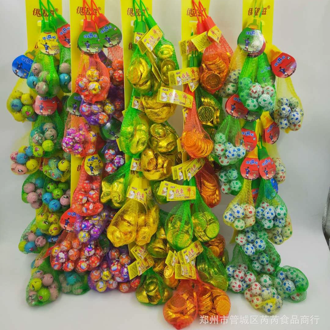 Inoz 36 г Чистая сумка шоколадный Футбол Серебряный слиток золотые монеты различные моделирование закуски 18 пакетов/повесить