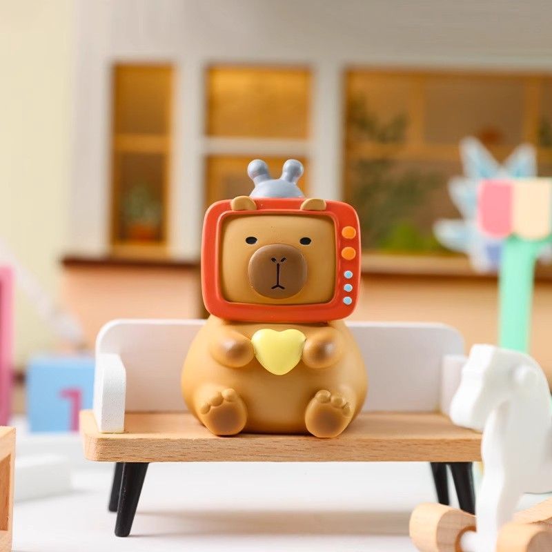 Pequeño frijoles Capybara dibujos animados hechos a mano del delfín de agua decoración de mesa caja ciega huevo girado regalo pequeño estudiante